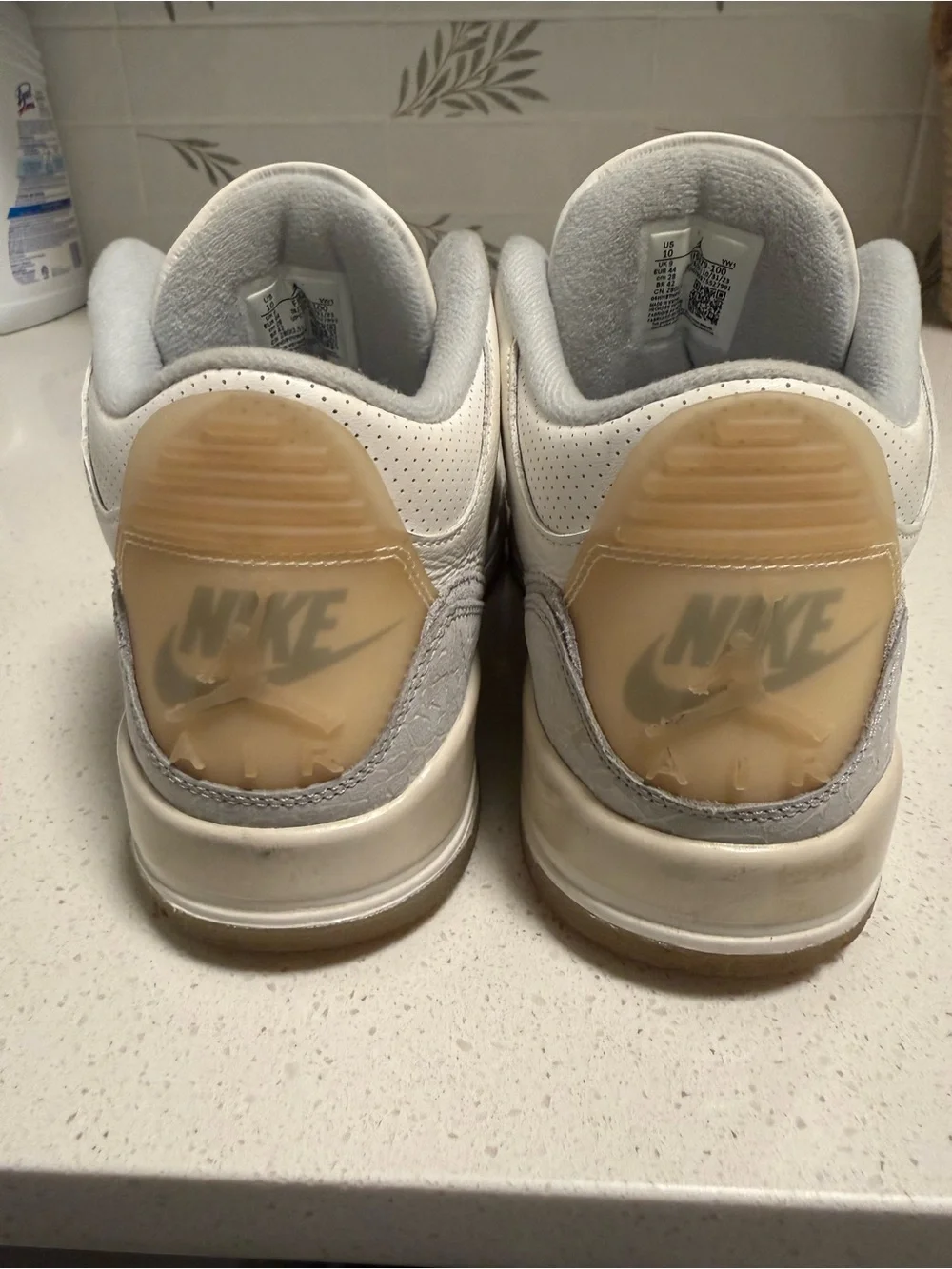 Jordan 3 White and Light Gray Retro Low-Top Sneakers
